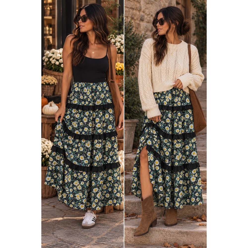 Anthropologie Twofer Sweater Tiered Dress | Size S